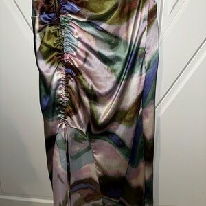 Colorful Satin Ruched Skirt